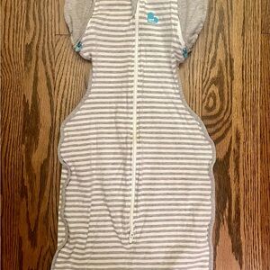 Love to Dream Grey Striped Transition Sleep Sack Swaddle